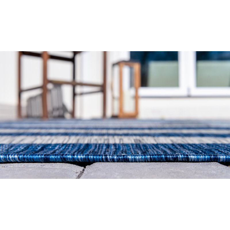 Tapis d'extérieur scintillant couleur azur, Rond 10 pi 8 po