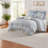 Luxurious 7-piece Blue Jacquard Bedding Set, Polyester Comfort
