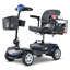 Scooter de mobilité compacte à quatre roues avec moteur de 300 W pour adulte - 300 lb, bleu