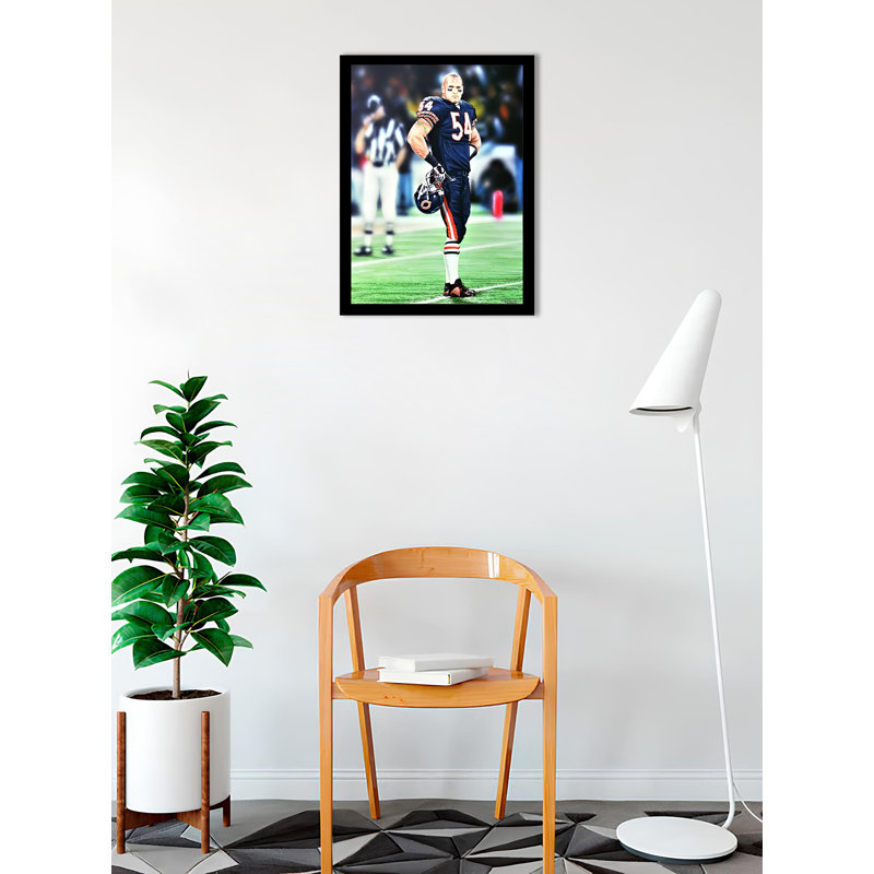 Souvenirs encadrée « brian urlacher chicago » print affiche par darryl vlasak, H 32 po x l 24 po x P 1 po