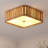 3-Lamp Natural wood milk white dimmable Flush Mount Ligh