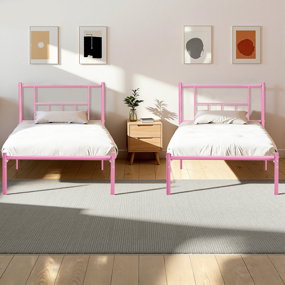 Orabelle Metal Platform Bed (Set of 2) Ebern Designs