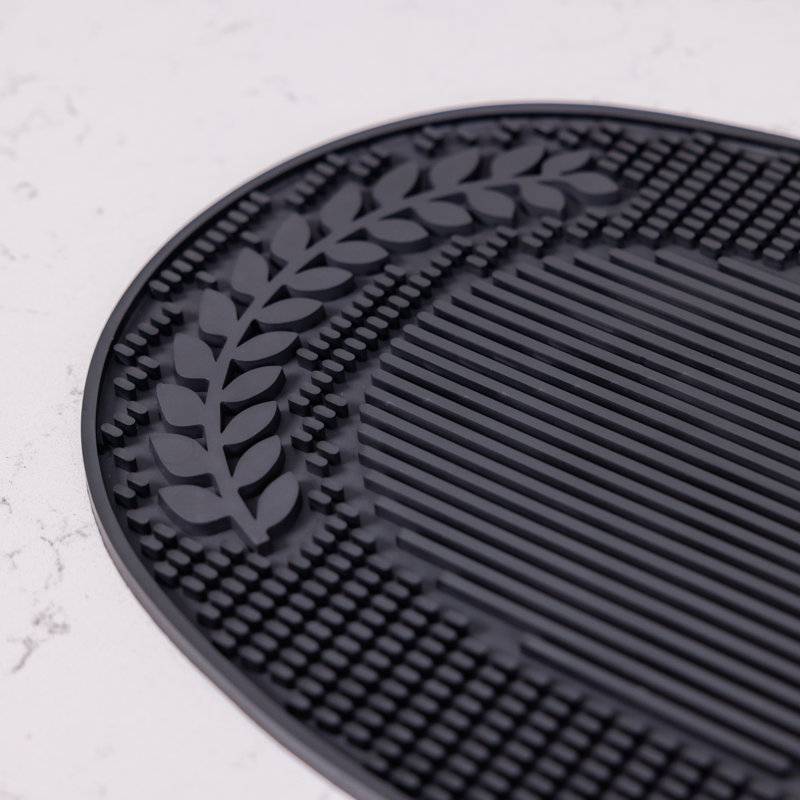 Large Black PVC Oval Bar and Dish Drying Mat