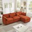 Canapé modulaire moderne en chenille, orange foncé, mobilier de salon confortable