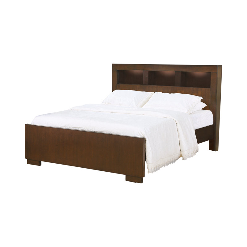 Hines Solid Wood Bookcase Storage Bed, Queen