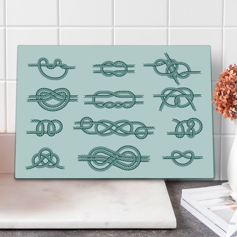 Planche à découper en verre marine east urban home, 15,5 po x 11,5 po