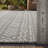 Boho UV-Resistant Woven Indoor/Outdoor Area Rug In Gray/White-1391314914-1391314915