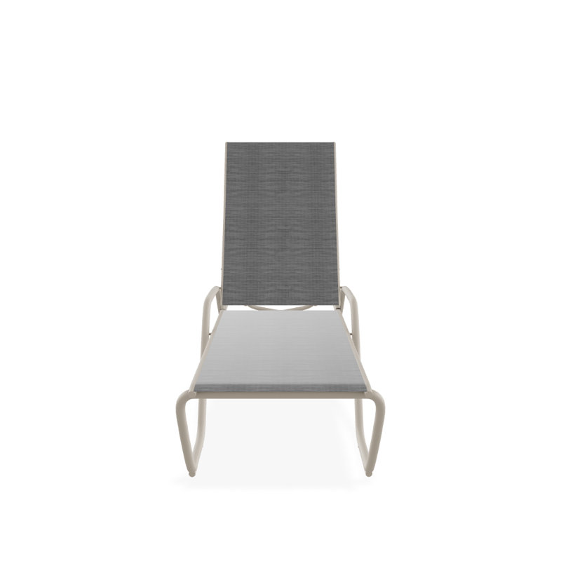 Outdoor Rust-Resistant Metal Chaise Lounge, Textured Desert, Collect Charcoal