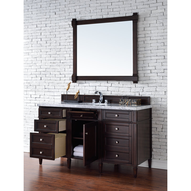 Brittany 60'' W Single Bathroom Vanity Base, Burnished Mahogany