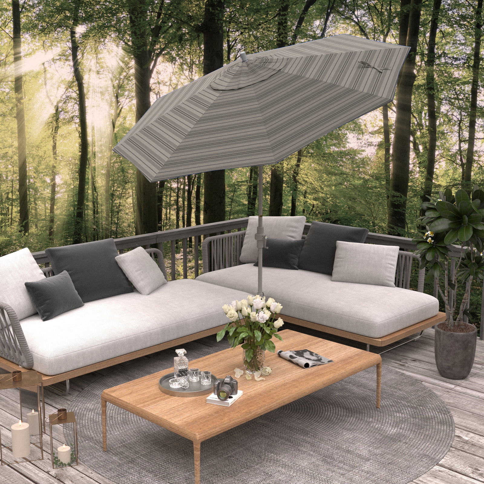 Santana 9' Umbrella, Welfleet Steel Outdura®