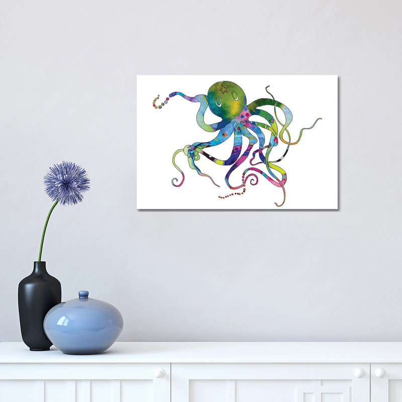 Octopus by Jo Lynch - Wrapped Canvas Print, 30.48cm H x 45.72cm W x 1.905cm D