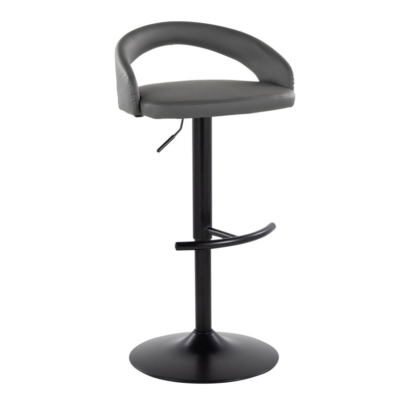 Tabouret de bar rembourré réglable, Grey