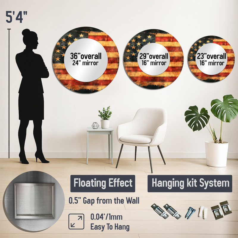 The Great Depression - miroir mural décoratif USA - imprimé sur métal, 23 po x 23 po