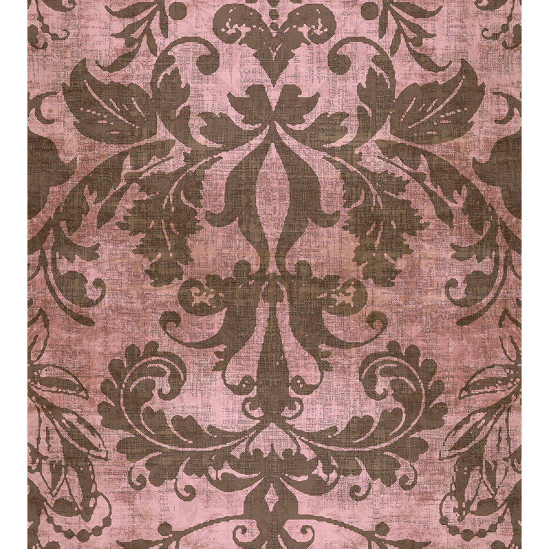 Palace Damask Metallic Wallpaper Roll, Blush