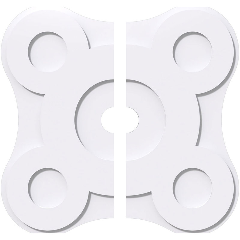 Médaillon de plafond contemporain en PVC de qualité architecturale Luna, H 1 po x l 28 po x P 28 po