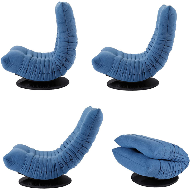 BirdRock Home Reclining Swiveling Floor Game Chair in Blue