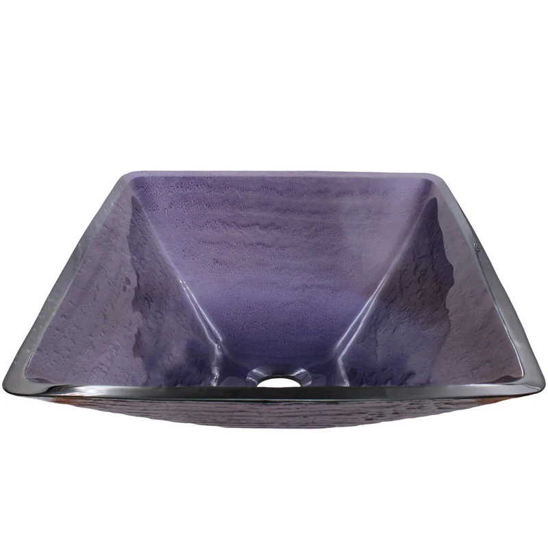 Novatto 17'' Glass Square Bathroom Sink