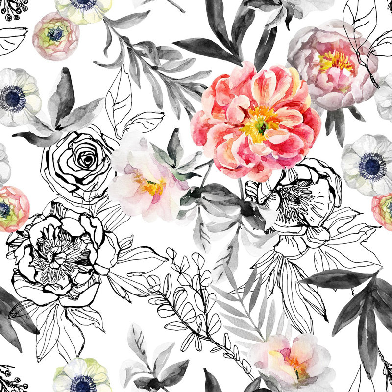 Floral Tile, 2.08' W x 10.42' L