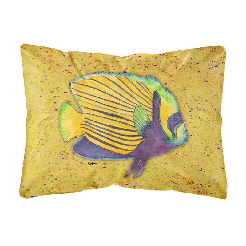Outdoor Reversible Throw Pillow, Yellow