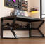 Bureau ergonomique à domicile avec plateau en pierre frittée or-133787238