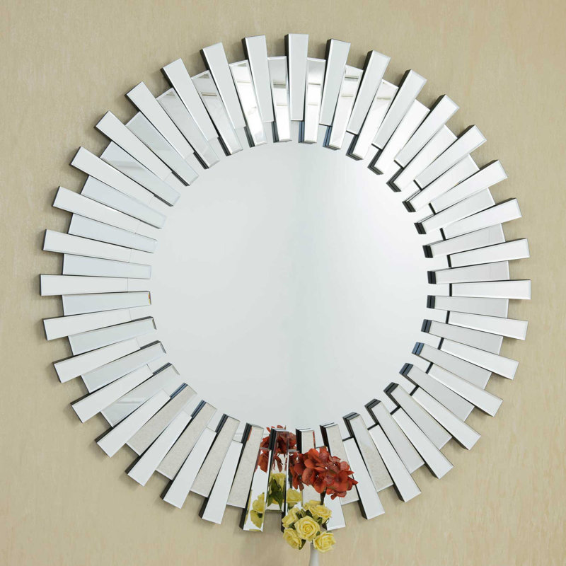 Enrique Glass Flat Wall Mirror, 120cm H x 120cm W