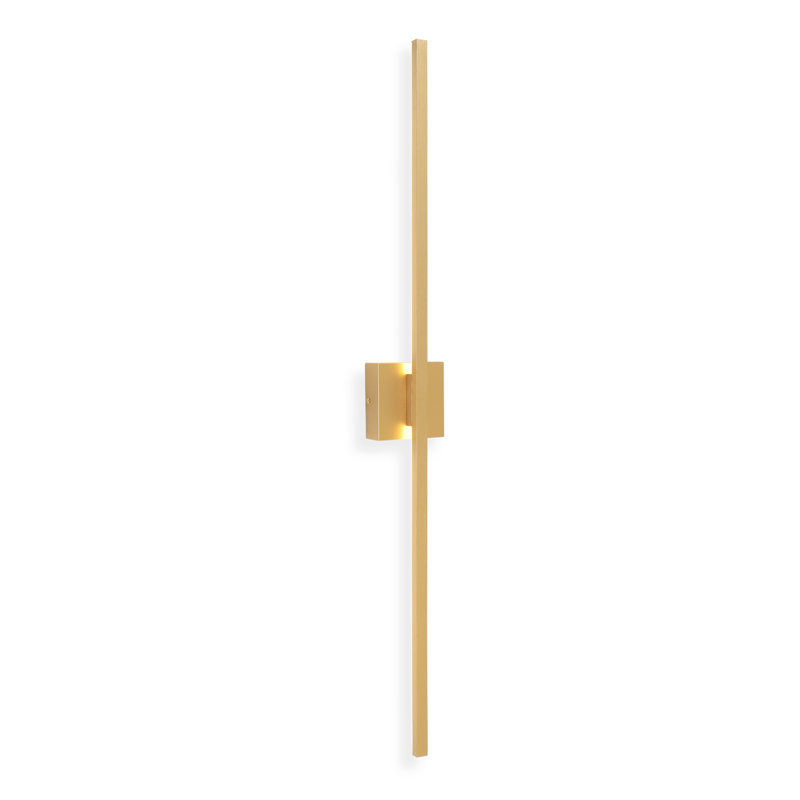 Haamed LED Flush Mounted Sconce Hardwired, Gold, 43.7" H x 4.7" W x 2.9" D