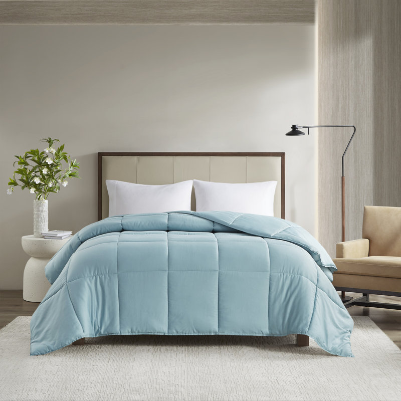 300 Thread Count Cotton Percale Luxury Down Alternative Comforter, Twin XL, Teal