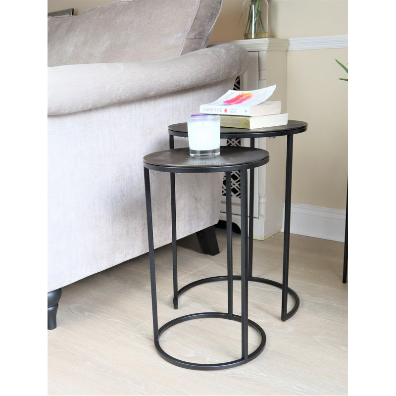 Holsinger Frame Nesting Tables, Antique Silver