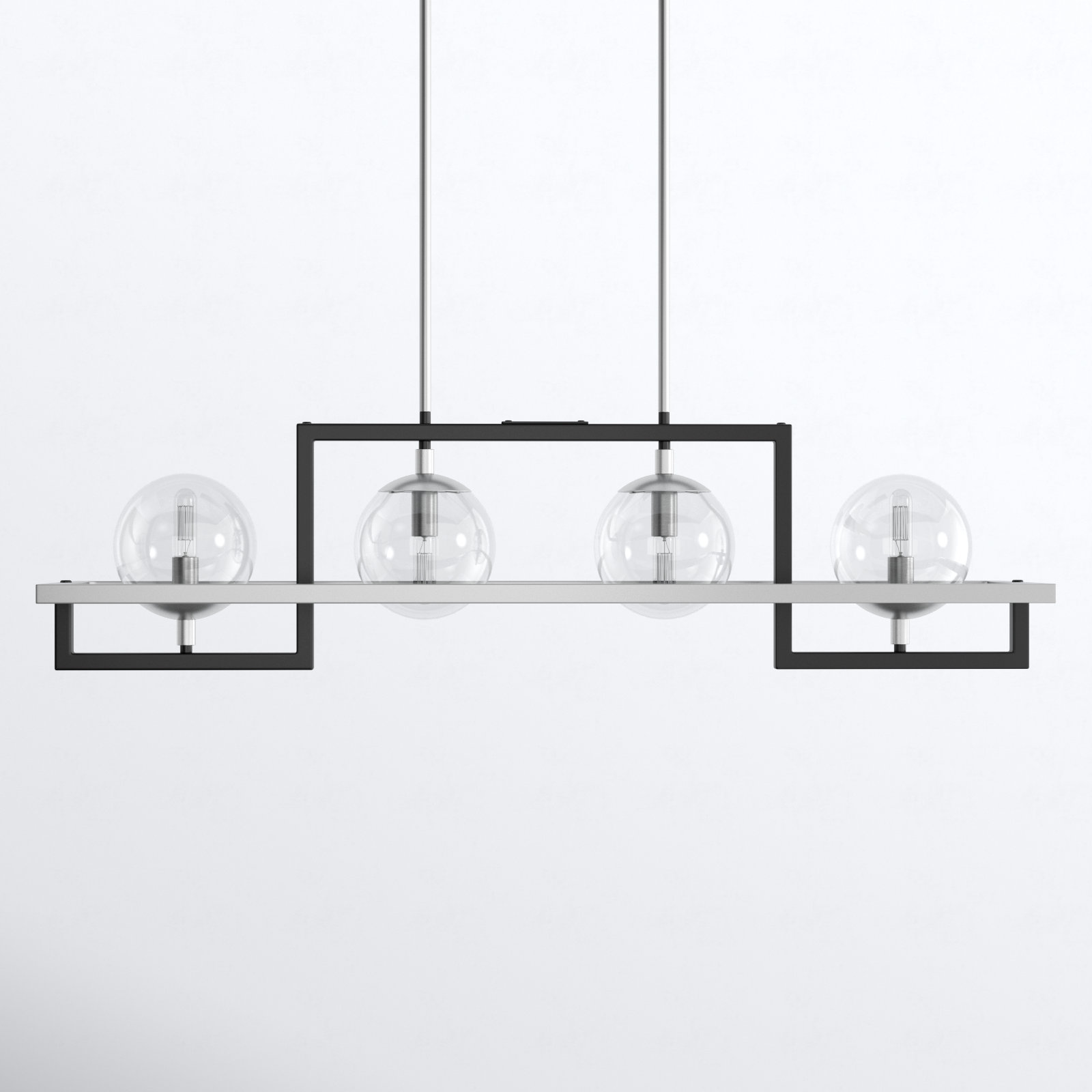 Laird 4 Light Glass Steel Dimmable Pendant