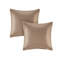 Édredon 8 pièces pour très grand lit - édredon en soie synthétique, broderie géométrique, rembourré, soie beige, rembourrage, brodé