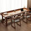 Bureau d'écriture rectangulaire en bois massif brun-749177460