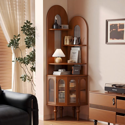 Armoire de coin en bois massif