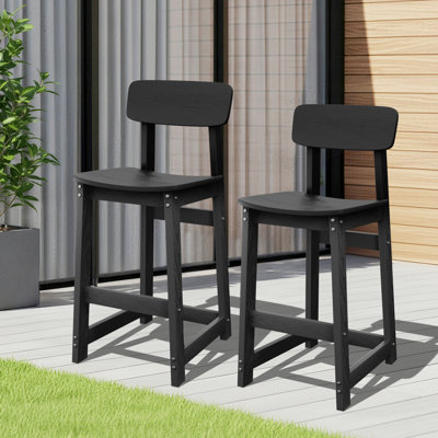 Simple and Modern HDPE Outdoor Bar Stool Adirondack Chair Set of 2 by Winston Porter