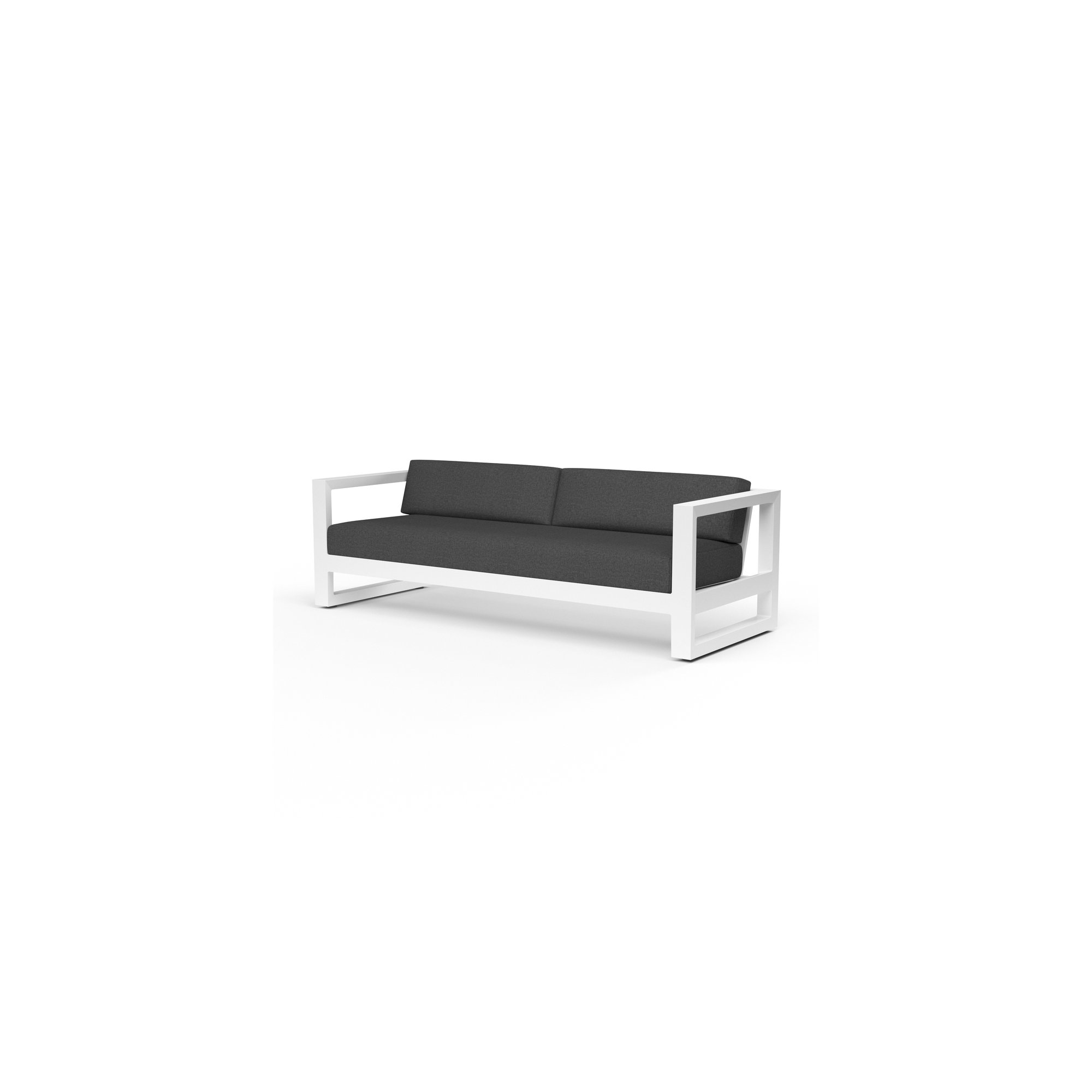 Camela 89.96'' Wide Straight Aluminum Patio Sofa with Sunbrella® Cushions, Spectrum Carbon Sunbrella® Plainweave