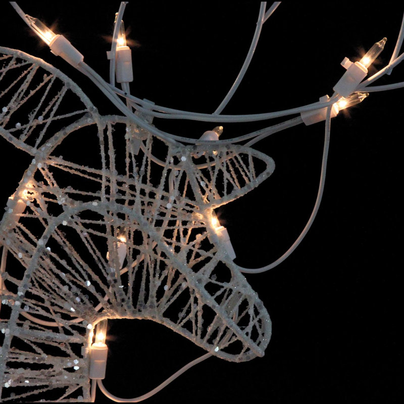Ensemble de 3 décorations de Noël avec lumière blanche