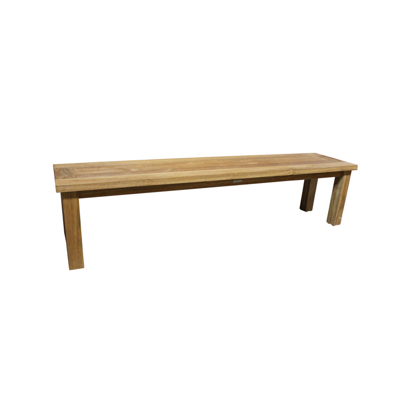 Jaterious Solid Wood Teak Outdoor Bench, 18" H x 75" W x 16.5" D