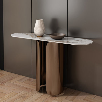 Table d'entrée moderne en pierre frittée minimaliste