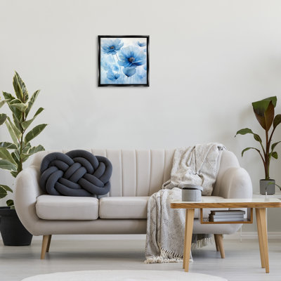  Mystical Blue Poppies Framed Floater Canvas Wall Art by Irena Orlov