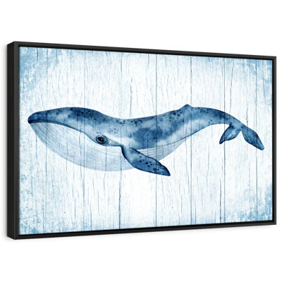 " Wooden Blue Whale Canvas Print "