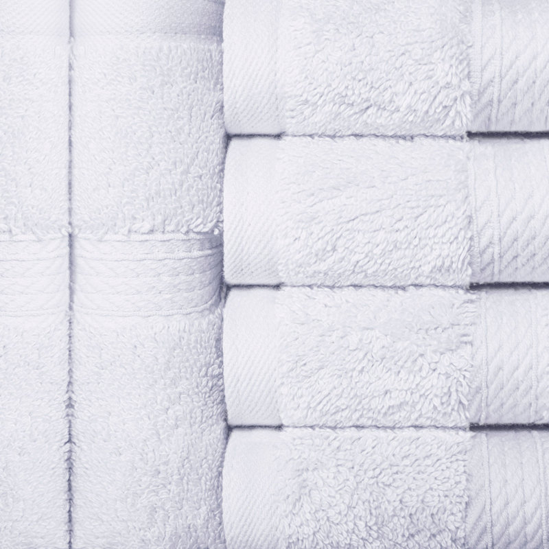 Essuie-mains luxueux en coton de qualité égyptienne Renata , Blanc, Washcloth - 6 Pack