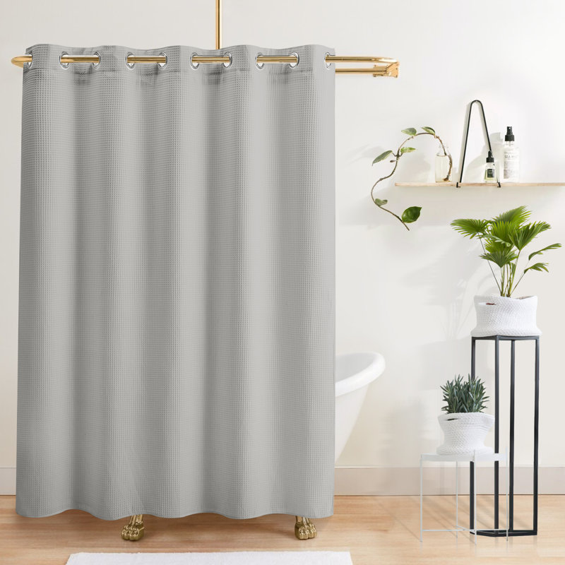 Rideau de douche gaufré Duppstadt, H 74 po x l 71 po, gris