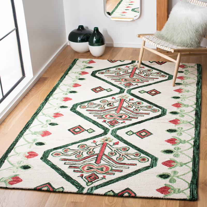 Hand Tufted Wool Southwestern Rug, Rectangle 5' x 8'