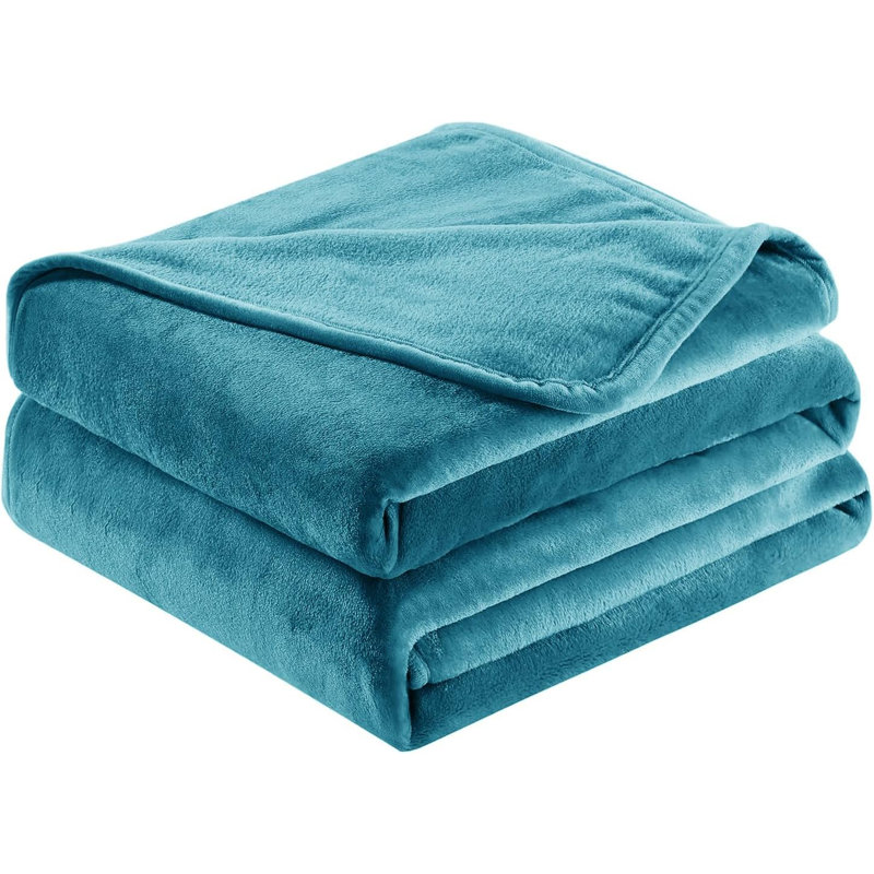 Abiram Plain Weave / Muslin Throw Blanket, 200cm x 150cm, Teal