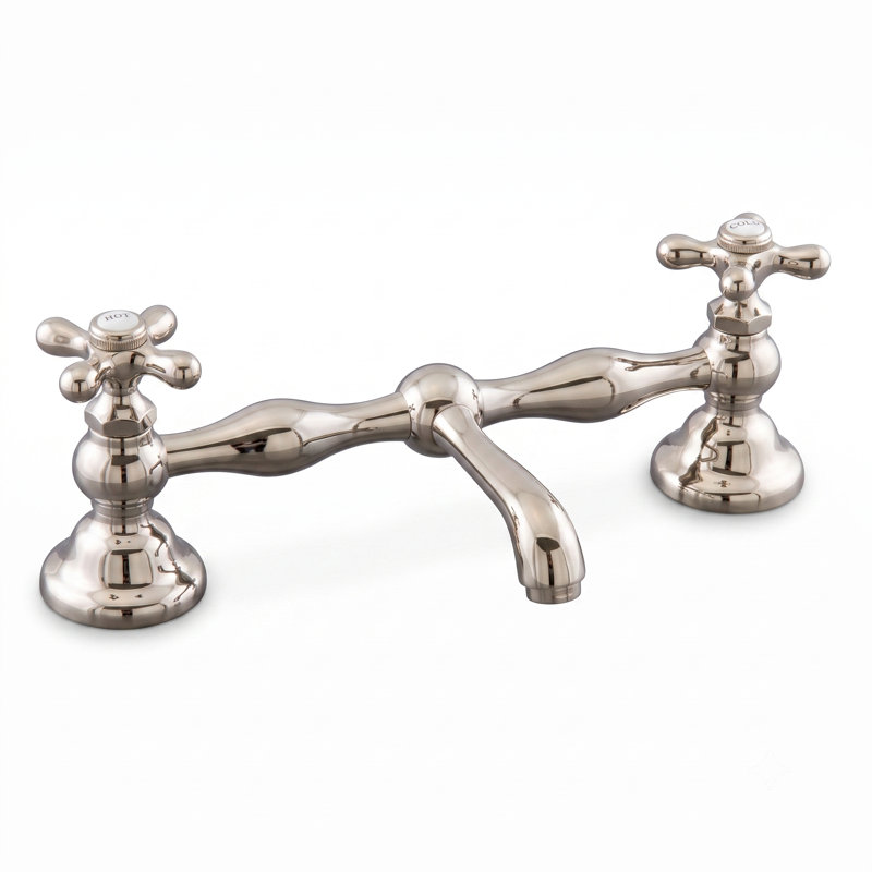  Robinet de salle de bain central avec drain Columbia, Nickel poli