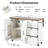 Kitchen Island With Internal Storage And Outlet - 54.5" White Rolling Cart For A Modern Look Storage, Power Supply, Wheels, Drop Leaf, Enchanting Dining Room-456852721