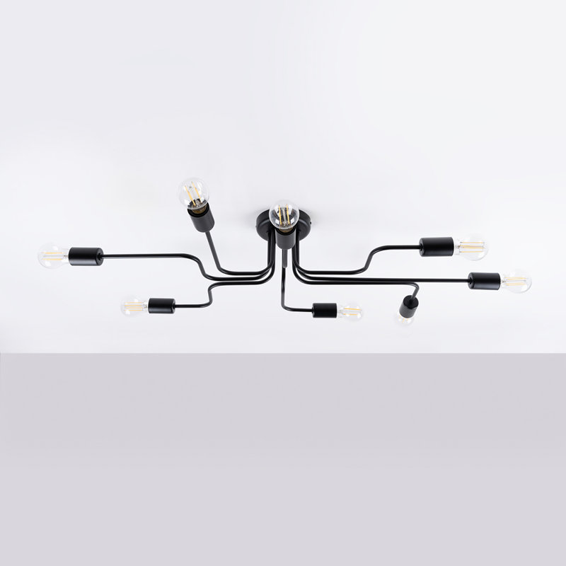 Chandelier VECTOR , 15.5cm H x 56cm W x 103cm D, 8 Lights, Black
