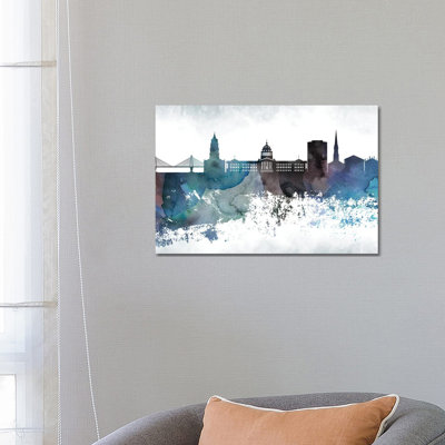 Charleston Bluish Skyline - Wrapped Canvas Print
