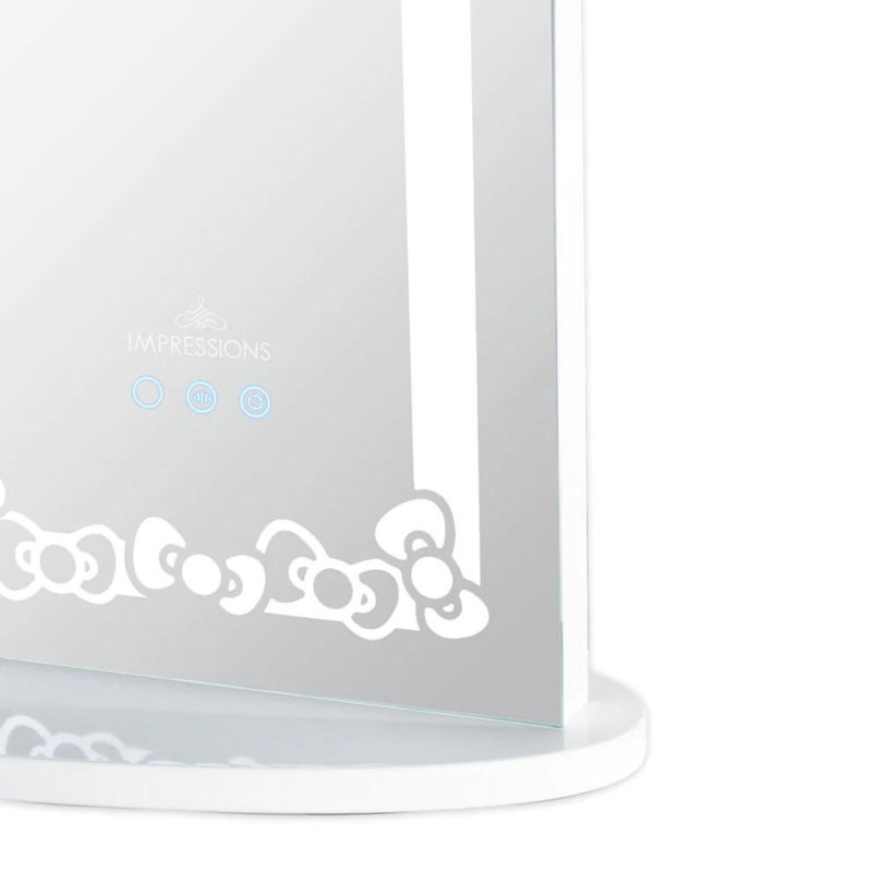 Alama Hello Kitty Bows RGB Plus Makeup Mirror for Desk, App Control Dimmable Rainbow LED Lighted Mirror