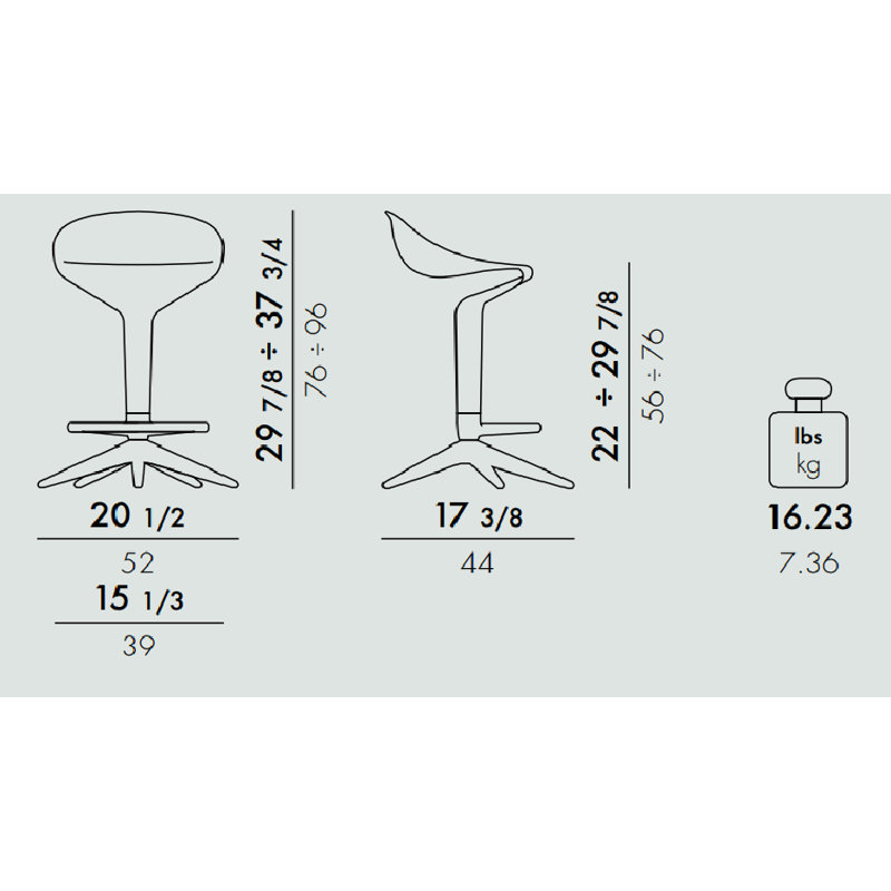 Spoon Adjustable Stool, White