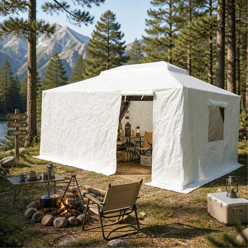 12' x 14' All-Weather Winter Gazebo Cover for Hardtop Gazebos, Waterproof Protective Enclosure with Sidewalls, Zippered Doors & Mesh Windows